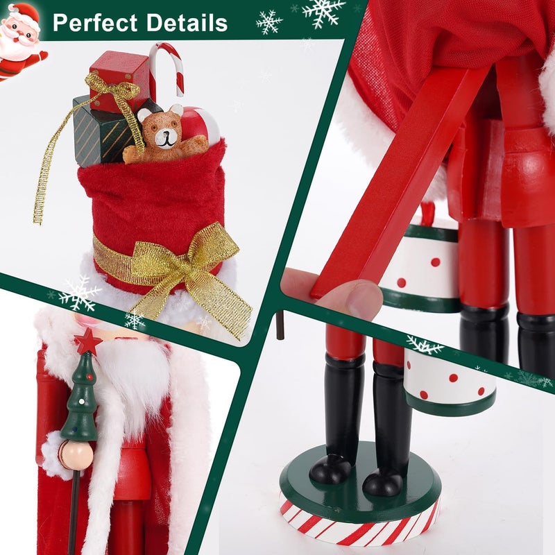 BXO Store Classic Nutcracker Soldier Decor - Christmas Table Centerpiece, Mantel Decor for Holiday, Traditional Christmas Figurine for Home Festival Decorations (Red & White) - Image 2